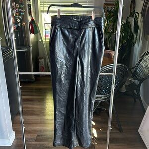 Black high waisted leather pants